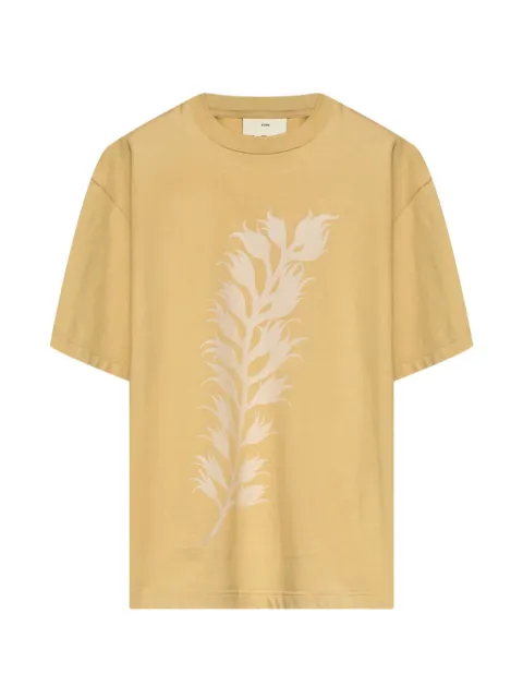 Song For The Mute fern-print T-shirt Yellow 242WTS024P30
