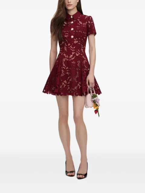 Self-Portrait burgundy lace mini dress Red PF26111SABU