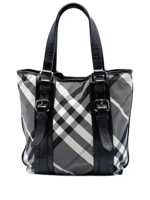 Burberry Pre-Owned 2000-2017 Small Beat Check Nylon Victoria tote bag Grey WRNQZBXWGX5MA0NY