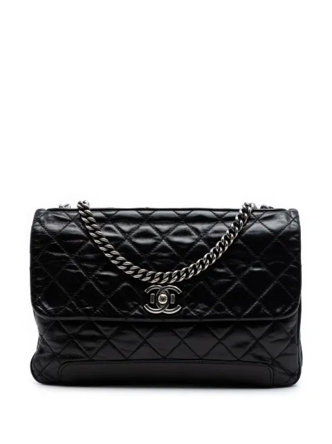 CHANEL Pre-Owned 2012-2013 CC Quilted Glazed Calfskin Flap crossbody bag Black 5O8R7LUNDGH83KGK