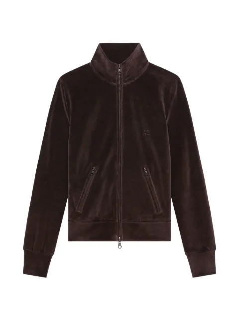 Courrèges velvet zip-up track jacket Brown 126JVE148JS0303