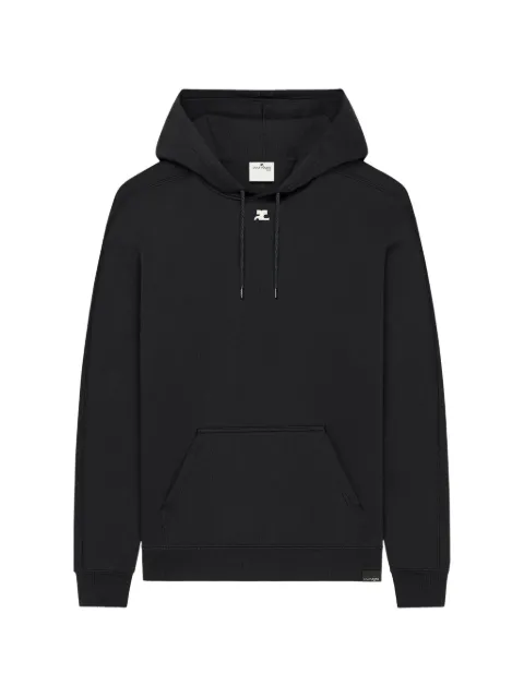 Courrèges logo-patch cotton hoodie Black 326JHO058JS0266