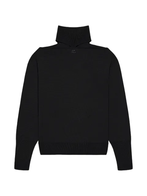 Courrèges cut-out off-shoulder sweater Black 326MPU281FI0085