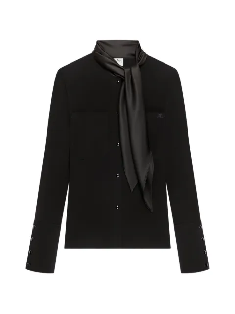 Courrèges satin-scarf jersey shirt Black 326JCH152JS0145