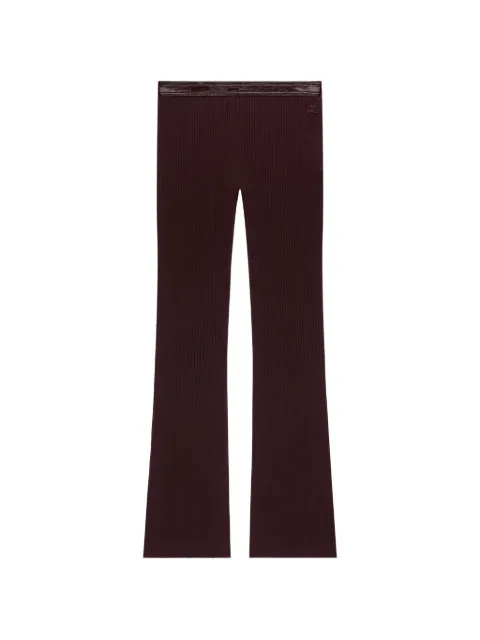 Courrèges vinyl-trimmed ribbed-knit trousers Purple 326MPA711FI0001
