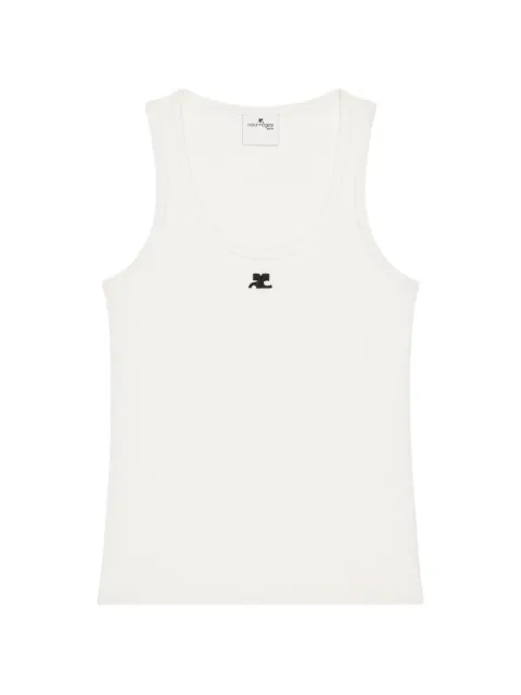 Courrèges 90's embroidered AC logo top White 326JDE167JS01940001