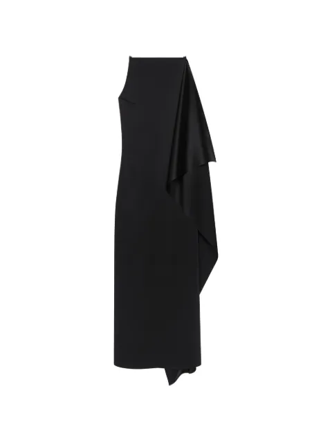 Courrèges draped satin midi dress Black 326CRO908TA0007