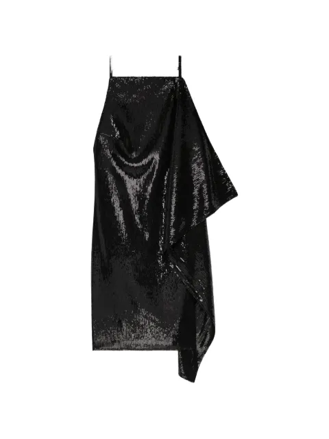 Courrèges sequin-embellished draped mini dress Black 326CRO925PI0001