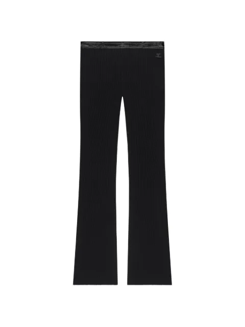 Courrèges vinyl-trim ribbed-knit trousers Black 326MPA711FI0001