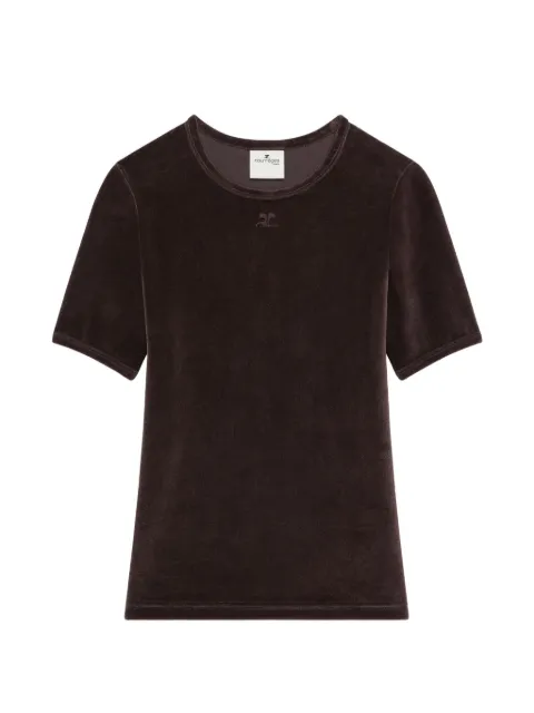 Courrèges velvet T-shirt Brown 326JTS017JS0303