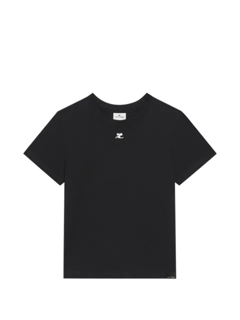 Courrèges embroidered logo T-shirt Black 326JTS217JS02339999
