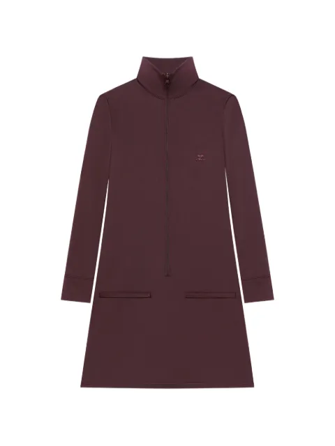 Courrèges zipped long-sleeved mini dress Red 326JRO870JS0002
