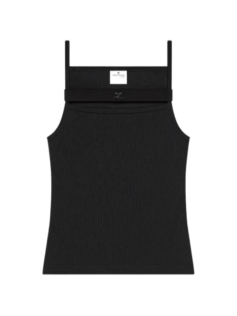 Courrèges cut-out ribbed tank top Black 326JDE175JS0194