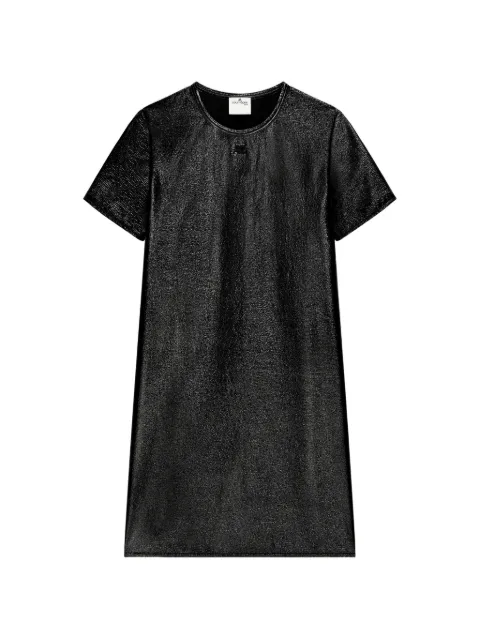 Courrèges vinyl-effect short-sleeve mini dress Black 326CRO926VY0016