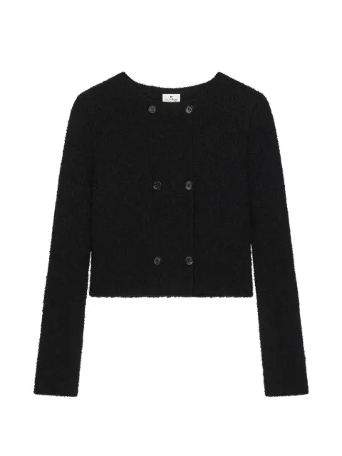 Courrèges bouclette-knit double-breasted jacket Black 326MVE173FI0086