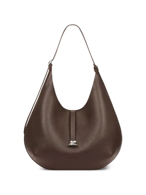 Courrèges Hobo grained leather shoulder bag Brown 126GSA211CR00701090