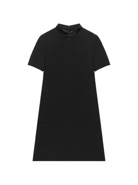 Courrèges vinyl-collar A-line mini dress Black 326CRO920PL0159