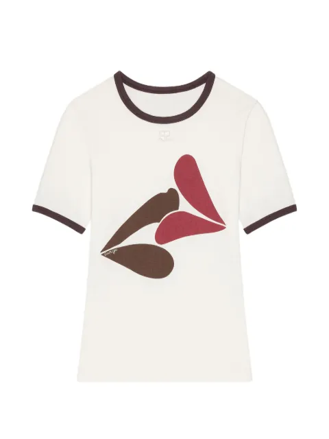 Courrèges Kiss-print T-shirt White 326JTS017JS0306