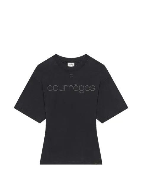 Courrèges logo-print T-shirt Black 125JTS168JS03059999