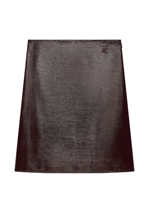 Courrèges vinyl logo-patch A-line knee-length skirt Red 326CJU397VY0014