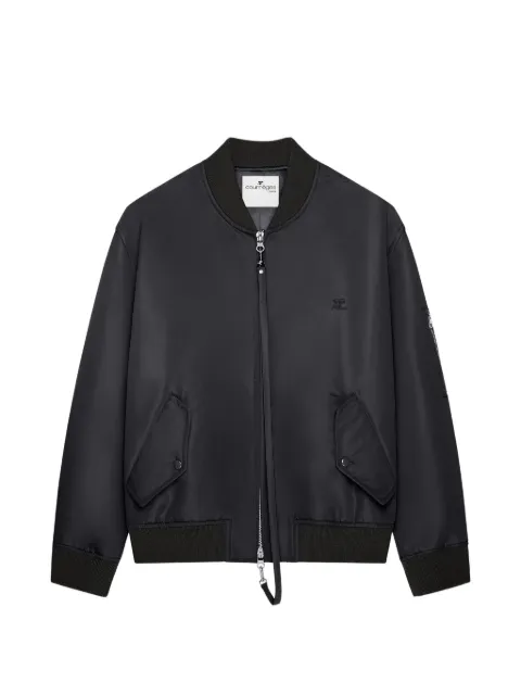Courrèges logo-patch bomber jacket Black 326CBL362NY0020