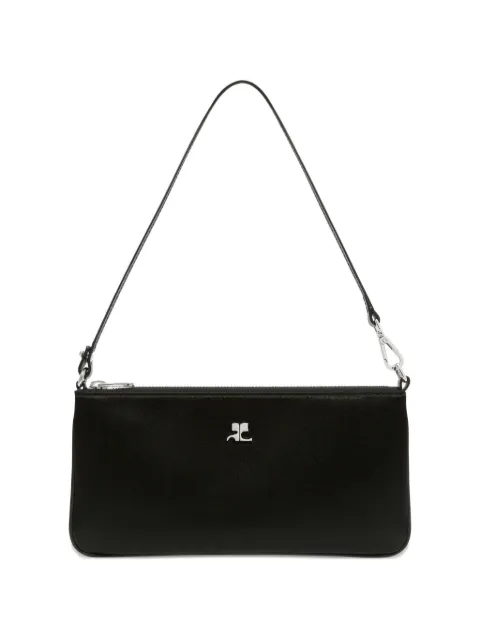 Courrèges logo-plaque zipped pouch Black 326GPM035VI0061
