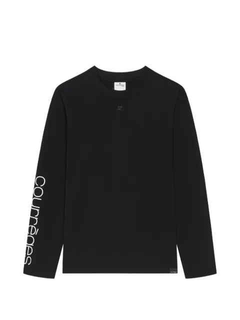 Courrèges logo-print long-sleeved T-shirt Black 326JTS224JS0312