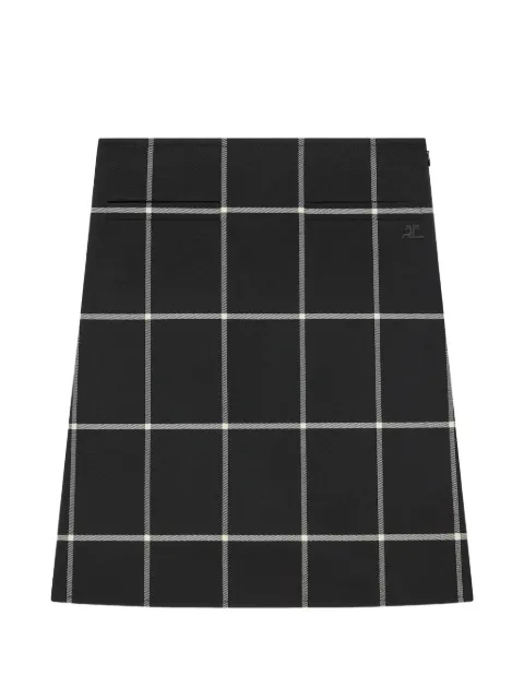 Courrèges checked A-line midi skirt Black 326CJU399PL0287