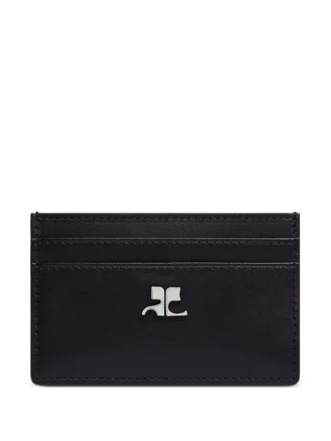 Courrèges AC logo-plaque leather cardholder Black 326GPM040CR00279999