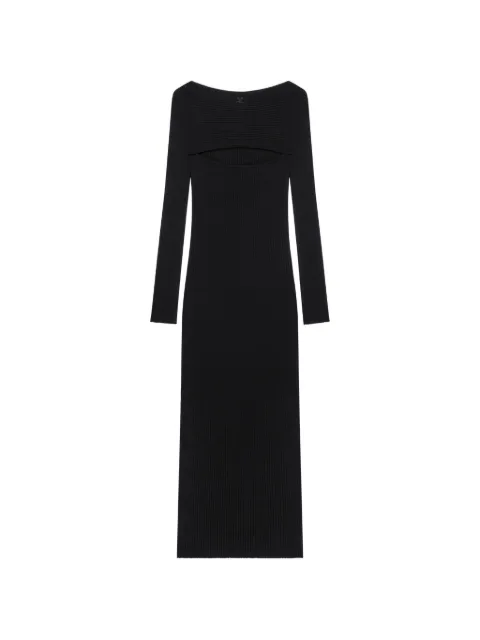 Courrèges ribbed-knit slash-detail midi dress Black 326MRO921FI0001