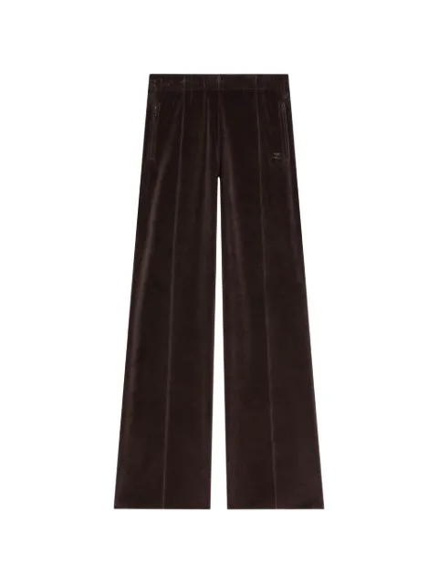 Courrèges pintucked velvet track pants Red 326JPA703JS0303