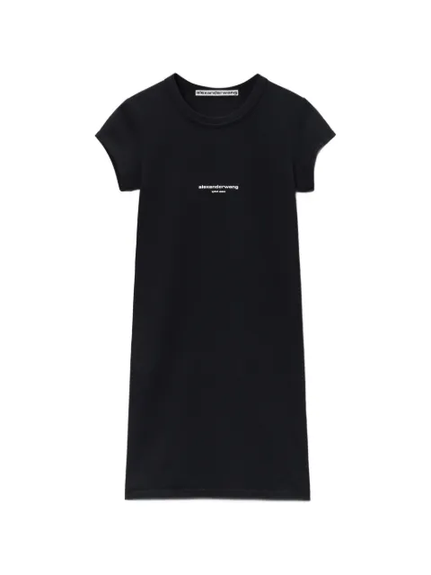 Alexander Wang logo-print short-sleeve dress Black 1CC3266046
