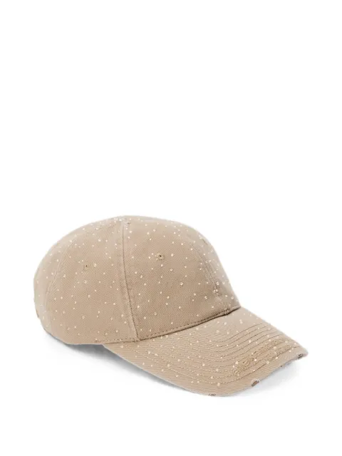 Alexander Wang crystal-embellished distressed baseball cap Neutrals UWC3269072