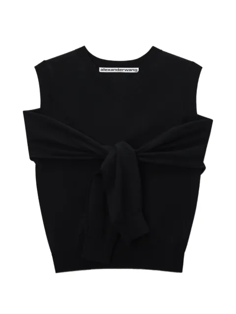 Alexander Wang wrapped-detail V-neck vest Black 1KC3261080