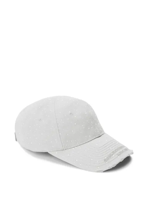 Alexander Wang crystal-embellished distressed baseball cap Grey UWC3269072