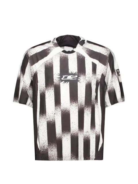 Le Pere Torn stripe-print T-shirt Black LPMK0043226