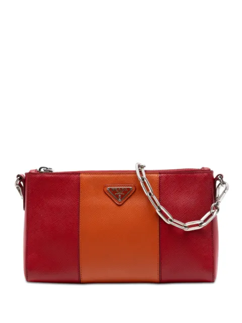 Prada Pre-Owned 2016-2026 Bicolor Saffiano Lux crossbody bag Red KA0B54B13A9FF316
