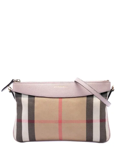 Burberry Pre-Owned 2000-2017 House Check Canvas Derby Peyton crossbody bag Brown IOXV71DZ1YHL5TOK