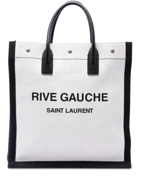 Saint Laurent Pre-Owned 2021 Linen Rive Gauche North South tote bag White FLPPKRBKU2GD5G79