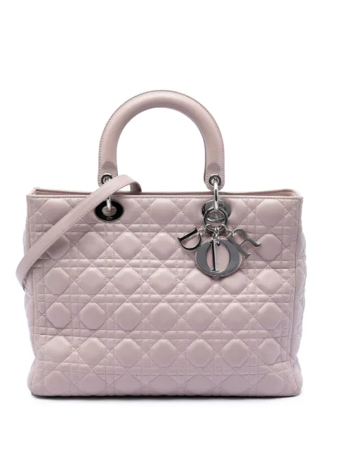 Christian Dior Pre-Owned 2012 Large Lambskin Cannage Lady Dior satchel Pink DF1BH3CYKH5WUVSP