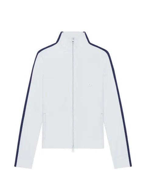 Courrèges logo-patch side-stripe track jacket Blue 326JTO541JS0002