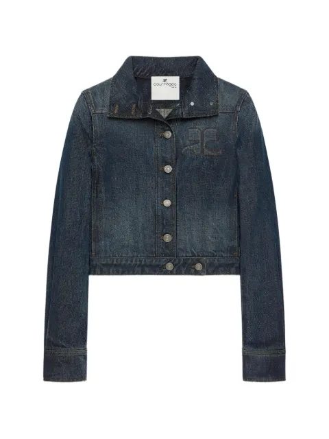 Courrèges Reedition logo-embroidered denim jacket Blue 326DBL335DE00617052