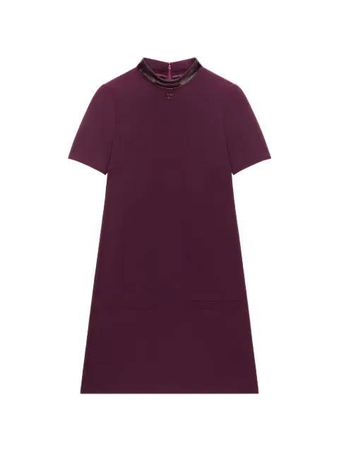 Courrèges vinyl-collar A-line mini dress Purple 326CRO920PL0159