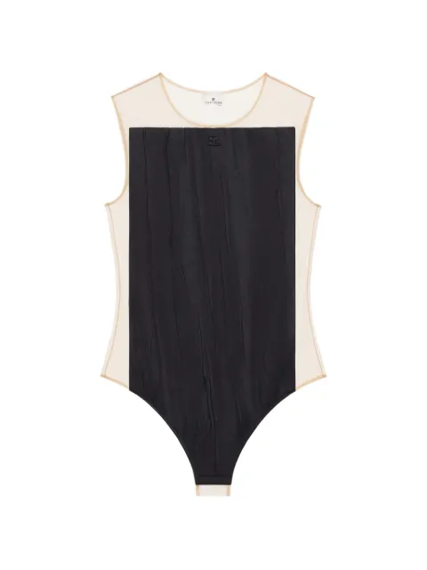 Courrèges Illusion crinkled-satin bodysuit Black 424JBD112PL0280