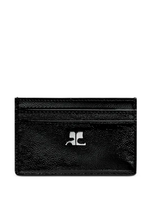 Courrèges logo-plaque naplack card holder Black 326GPM040CR0043