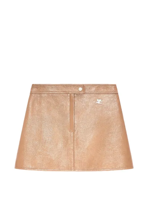 Courrèges vinyl-effect mini skirt Neutrals 223CJU001VY0014