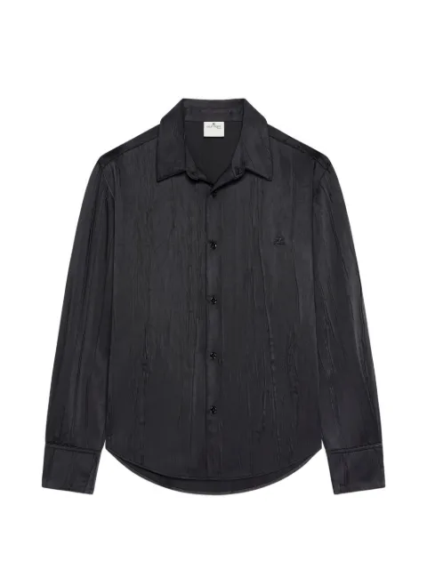 Courrèges crinkled satin-finish shirt Black 326CCH135PL0280