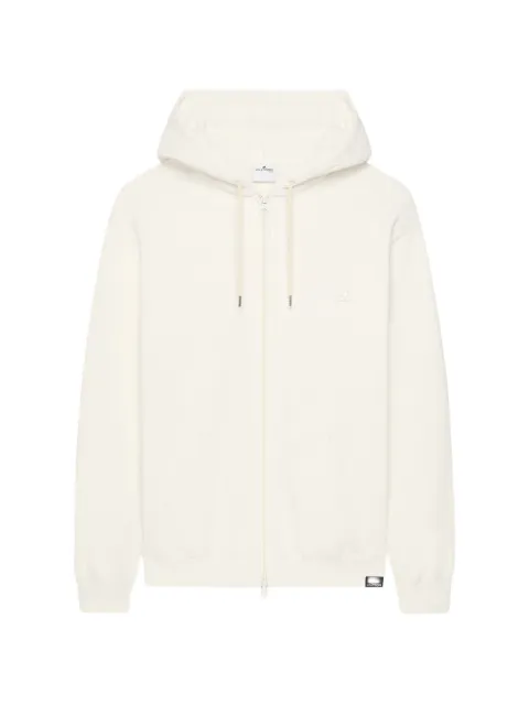 Courrèges logo-print zipped hoodie White 326JHO056JS0309