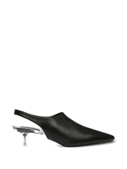 Courrèges transparent-heel slingback pumps Black 326SPP059AG0044