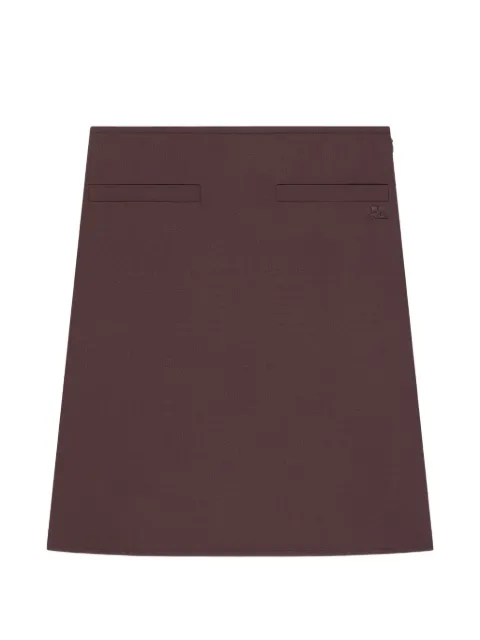 Courrèges logo-embroidered midi skirt Brown 326CJU399PL01704090